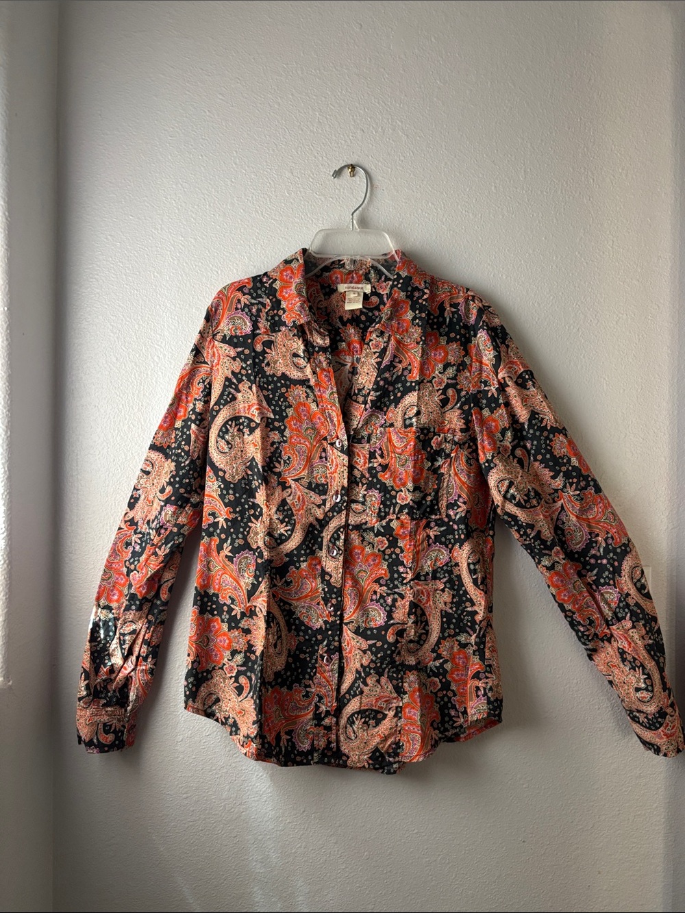 Sundance Paisley Button-Down Shirt - Black & Orange
